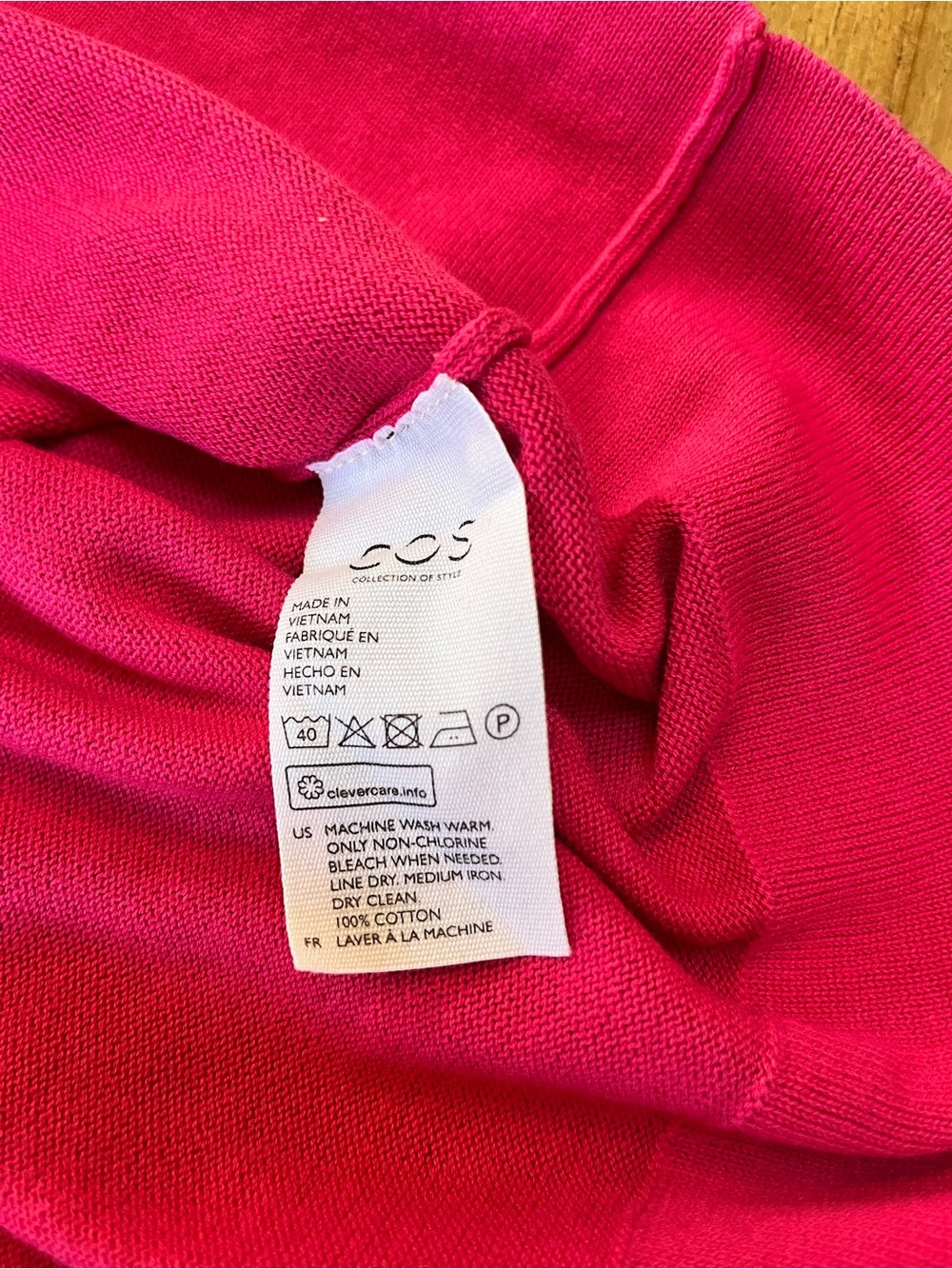 COS Cotton Crewneck Sweater in Bright Pink S - Picture 5 of 8